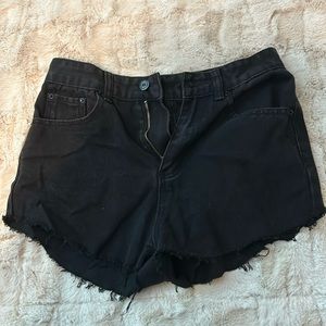 Black jean shorts